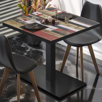 BM | Bistro table | W:D:H 70 x 70 x 77 cm | Vintage Colourful / Black | Folding | Square