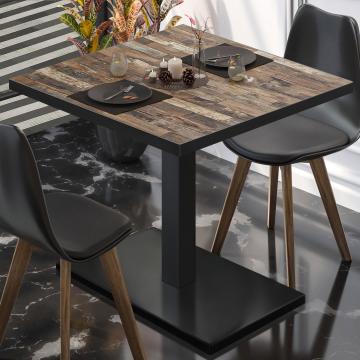 BM | Bistro Table | W:D:H 70 x 70 x 77 cm | Vintage Old / Black | Foldable | Square