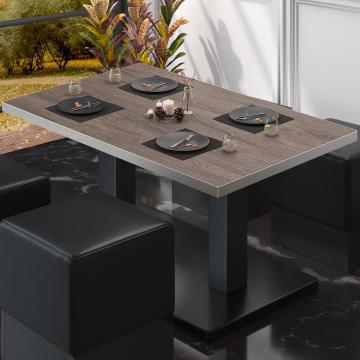 BM | Low Bistro Table | B:T:H 130 x 80 x 41 cm | Light Wenge / Stainless Steel