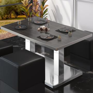 BM | Low Bistro Table | B:T:H 130 x 80 x 41 cm | Wenge / Stainless Steel