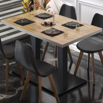 BM | Bistro table | W:D:H 130 x 80 x 75 cm | oak / stainless steel | rectangular