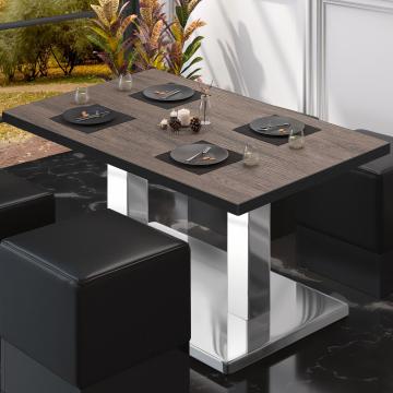 BM | Bistro Lounge Table | W:D:H 130 x 80 x 41 cm | Light Wenge / Stainless Steel