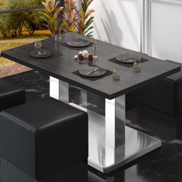 BM | Lavt café loungebord | B:T:H 130 x 80 x 41 cm | Wenge / Rustfrit stål