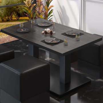 BM | Bistro Lounge Table | W:D:H 130 x 80 x 41 cm | Wenge / Stal nierdzewna