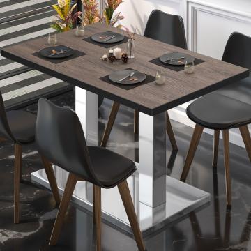 BM | Bistro table | W:D:H 130 x 80 x 75 cm | Light wenge / stainless steel | Rectangular