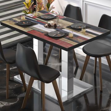 BM | Bistro-pöytä | L:S:K 120 x 70 x 75 cm | Vintage-värinen / ruostumaton teräs | Suorakulmainen | Suorakulmainen