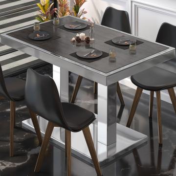 BM | Cafébord | B:D:H 110 x 60 x 77 cm | Wenge / rustfrit stål | Rektangulær