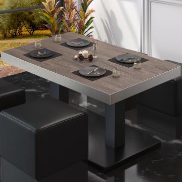 BM | Bistro Lounge Table | W:D:H 130 x 80 x 41 cm | Light Wenge / Stainless Steel