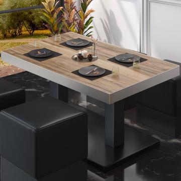 BM | Bistro Lounge Table | W:D:H 130 x 80 x 41 cm | Sheesham / Stainless Steel