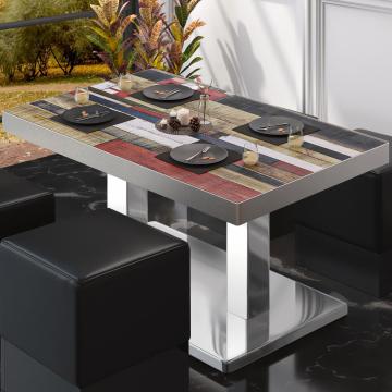 BM | Lavt café loungebord | B:T:H 120 x 70 x 41 cm | Vintage farverig / Sort