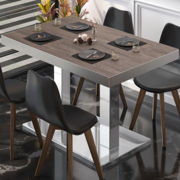 BM | Bistro Table | W:D:H 130 x 80 x 77 cm | Light wenge / stainless steel | Rectangular