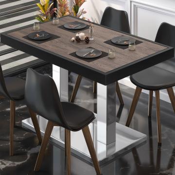 BM | Cafébord | B:D:H 110 x 60 x 77 cm | Lys wenge / rustfrit stål | Rektangulær