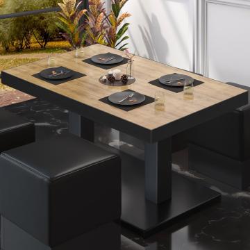 BM | Low Bistro Table | B:T:H 120 x 70 x 41 cm | Oak / Black
