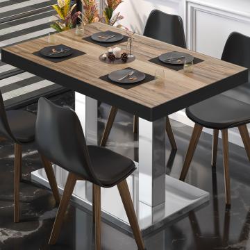 BM | Bistro Table | W:D:H 130 x 80 x 77 cm | Sheesham / stainless steel | Rectangular