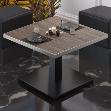 BM | Bistro Lounge Table | W:D:H 80 x 80 x 41 cm | Jasny Wenge / Czarny