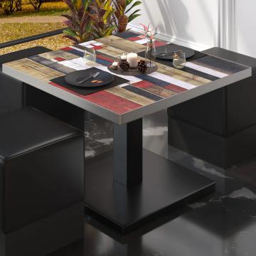 BM | Low Bistro Table | W:D:H 60 x 60 x 41 cm | Vintage-Coloured / Black
