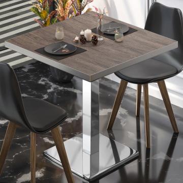 BM | Bistro table | W:D:H 60 x 60 x 75 cm | Light wenge / stainless steel | Square