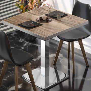 BM | Bistro Table | W:D:H 60 x 60 x 77 cm | Sheesham / stainless steel | Foldable | Square