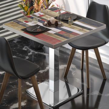 BM | Bistro table | W:D:H 70 x 70 x 75 cm | Vintage coloured / stainless steel | Square
