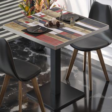 BM | Bistro table | W:D:H 60 x 60 x 75 cm | Vintage Colourful / Black | Square