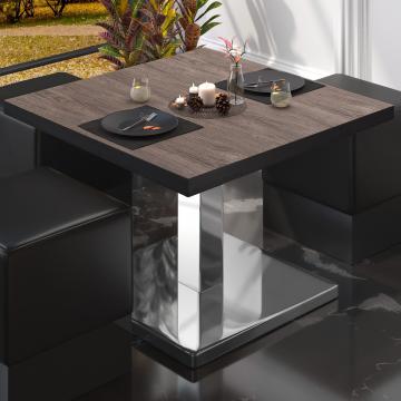 BM | Low Bistro Table | W:D:H 60 x 60 x 41 cm | Light wenge / stainless steel