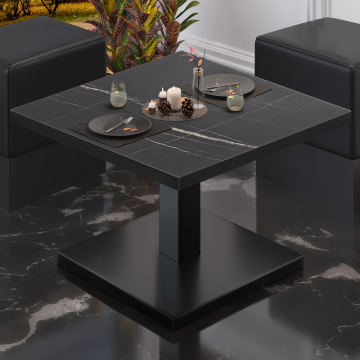 BM | Bistro Lounge Table | W:D:H 80 x 80 x 41 cm | Black Marble / Czarny
