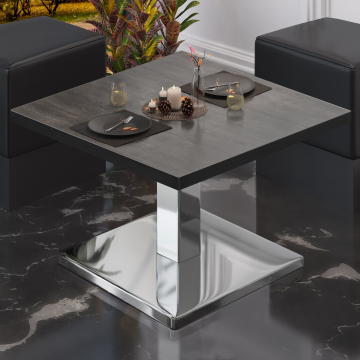 BM | Low Bistro Table | W:D:H 60 x 60 x 41 cm | Wenge / stainless steel