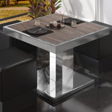 BM | Bistro Lounge Table | W:D:H 50 x 50 x 41 cm | Light Wenge / Stainless Steel