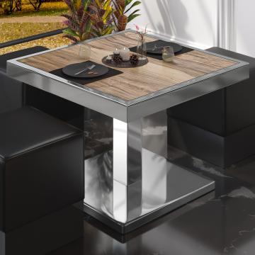 BM | Bistro Lounge Table | W:D:H 70 x 70 x 41 cm | Sheesham / Stainless Steel