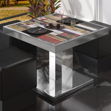 BM | Bistro Lounge Table | W:D:H 70 x 70 x 41 cm | Vintage Coloured / Stainless Steel