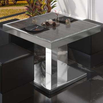 BM | Bistro Lounge Table | W:D:H 70 x 70 x 41 cm | Wenge / Stal nierdzewna