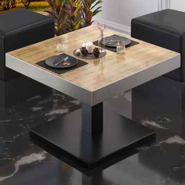 BM | Low Bistro Table | W:D:H 50 x 50 x 41 cm | Oak / Black