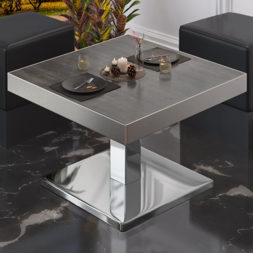 BM | Bistro Lounge Table | W:D:H 60 x 60 x 41 cm | Light Wenge / Stainless Steel