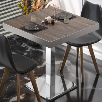 BM | Bistro Table | W:D:H 70 x 70 x 77 cm | Light wenge / stainless steel | Square