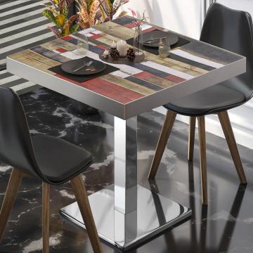 BM | Bistro table | W:D:H 60 x 60 x 77 cm | Vintage coloured / stainless steel | Folding | Square