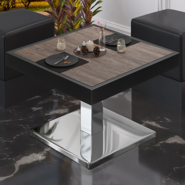 BM | Bistro Lounge Table | W:D:H 50 x 50 x 41 cm | Light Wenge / Stainless Steel