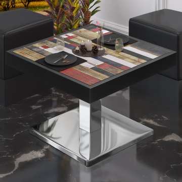 BM | Bistro Lounge Table | W:D:H 60 x 60 x 41 cm | Vintage Coloured / Stainless Steel