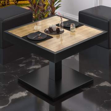 BM | Low Bistro Table | W:D:H 60 x 60 x 41 cm | Oak / Black