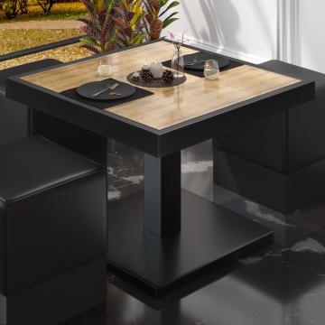 BM | Bistro Lounge Table | W:D:H 50 x 50 x 41 cm | Dąb / Czarny