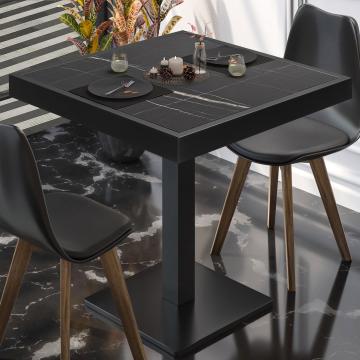 BM | Bistro Table | W:D:H 60 x 60 x 77 cm | Black Marble / Black | Square