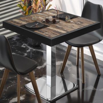 BM | Bistro Table | W:D:H 60 x 60 x 77 cm | Vintage Old / stainless steel | Square