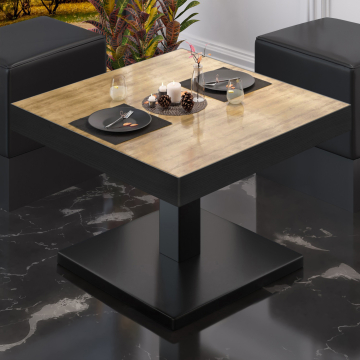 BM | Low Bistro Table | W:D:H 50 x 50 x 41 cm | Oak / Black