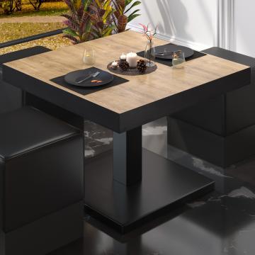 BM | Low Bistro Table | W:D:H 70 x 70 x 41 cm | Oak / Black