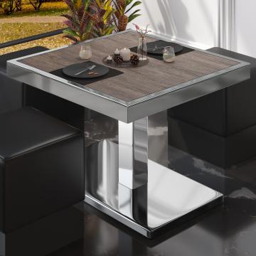 BM | Low Bistro Table | W:D:H 80 x 80 x 41 cm | Light wenge / stainless steel