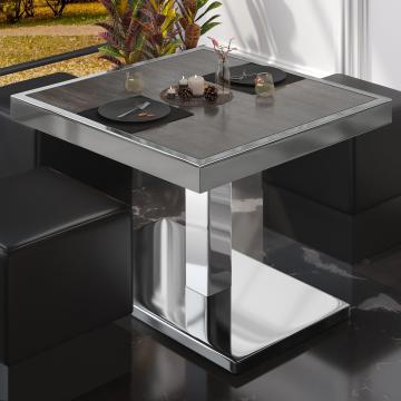 BM | Bistro Lounge Table | W:D:H 80 x 80 x 41 cm | Wenge / Stal nierdzewna
