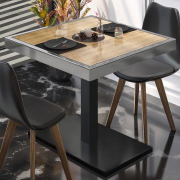 BM | Bistro Table | W:D:H 80 x 80 x 77 cm | Oak / Black | Square
