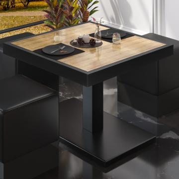 BM | Bistro Lounge Table | W:D:H 80 x 80 x 41 cm | Dąb / Czarny