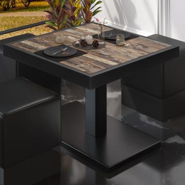 BM | Bistro Lounge Table | W:D:H 80 x 80 x 41 cm | Vintage Old / Black