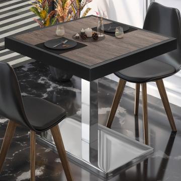 BM | Bistro Table | W:D:H 80 x 80 x 77 cm | Light wenge / stainless steel | Square