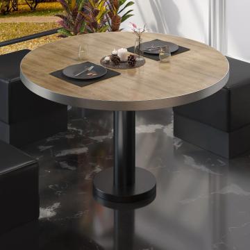 BML | Low Bistro Table | Ø:H 80 x 39 cm | Oak / Black